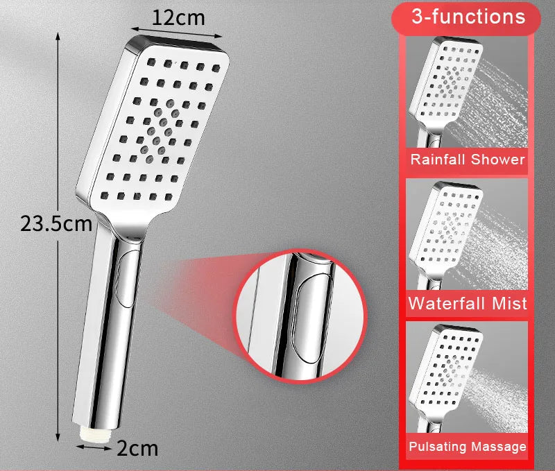 Preto dourado cabeça de chuveiro chuvas torneira do chuveiro cabeça grande fluxo chuvas abs handhower torneira acessório