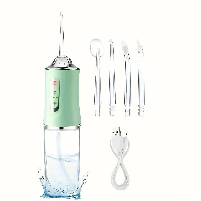 Usb portátil irrigador oral água flosser dental jato de água ferramentas escolher limpeza dos dentes 200ml 4 bocais boca agentes de limpeza oral