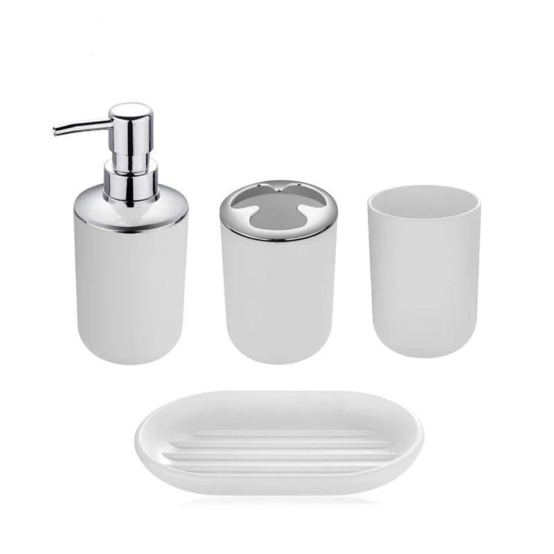Conjunto de itens essenciais para banheiro moderno/incluindo suporte de escova de dentes, lixeira, escova de vaso sanitário, copo, saboneteira e dispensador de sabonete