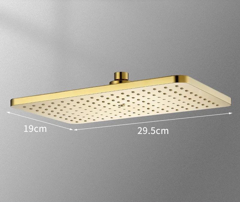 Preto dourado cabeça de chuveiro chuvas torneira do chuveiro cabeça grande fluxo chuvas abs handhower torneira acessório