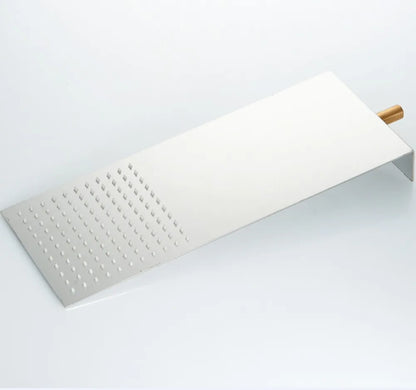 Becola bico de chuveiro de banheiro cromado e preto, pressão na parede, cabeça de chuveiro oculta, ultrafino, aço inoxidável