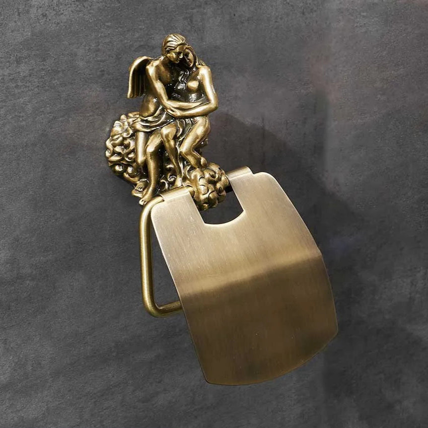 Conjunto de acessórios de hardware de chuveiro de banheiro romântico de montagem na parede, anel de toalha e gancho de robe, suporte de papel higiênico barra de toalha MB-0810B