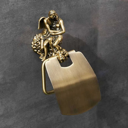 Conjunto de acessórios de hardware de chuveiro de banheiro romântico de montagem na parede, anel de toalha e gancho de robe, suporte de papel higiênico barra de toalha MB-0810B