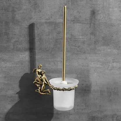 Conjunto de acessórios de hardware de chuveiro de banheiro romântico de montagem na parede, anel de toalha e gancho de robe, suporte de papel higiênico barra de toalha MB-0810B