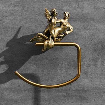 Conjunto de acessórios de hardware de chuveiro de banheiro romântico de montagem na parede, anel de toalha e gancho de robe, suporte de papel higiênico barra de toalha MB-0810B