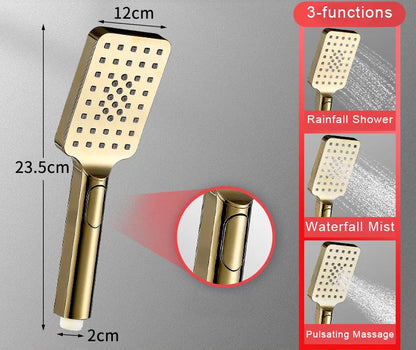 Preto dourado cabeça de chuveiro chuvas torneira do chuveiro cabeça grande fluxo chuvas abs handhower torneira acessório