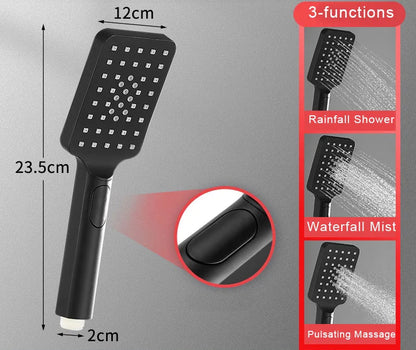 Preto dourado cabeça de chuveiro chuvas torneira do chuveiro cabeça grande fluxo chuvas abs handhower torneira acessório