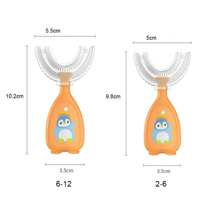 escova de dente infantil escova de dente 360 graus infantil Crianças de 360 graus infantil em forma de u escova de dentes de saúde do bebê mordedores de silicone macio escova de bebê crianças higiene oral limpeza