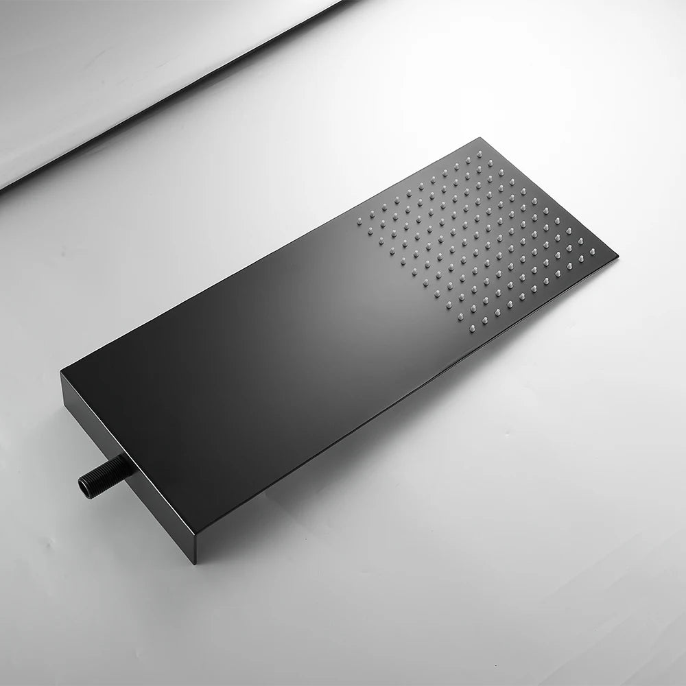 Becola bico de chuveiro de banheiro cromado e preto, pressão na parede, cabeça de chuveiro oculta, ultrafino, aço inoxidável