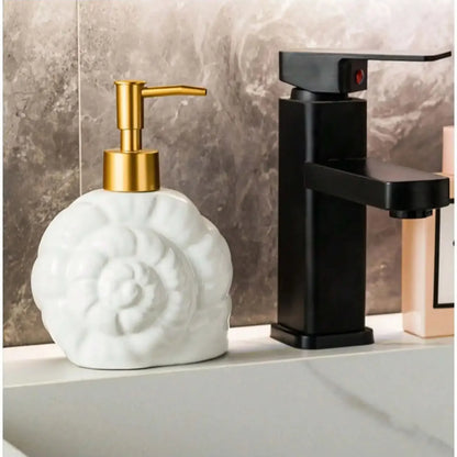 Dispensador de sabão de cerâmica estrela do mar & concha elegante conjunto de dispensador de sabão de loção cerâmica costeira-chique acessório de banheiro