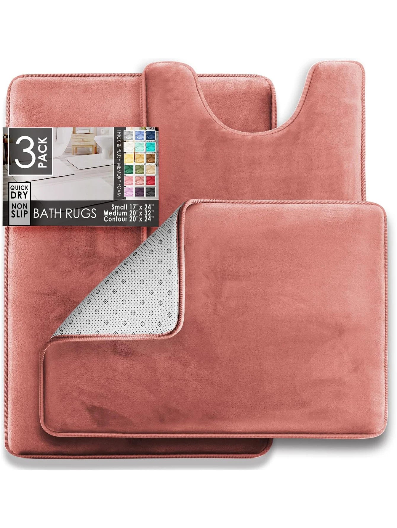 Tapetes de Banheiro Ultra Macios com Espuma de Memória - 3 Peças