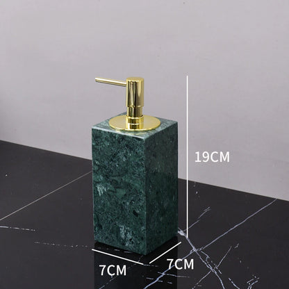 Kit de lavagem de banheiro verde mármore, mercadorias domésticas, produtos de banheiro, garrafa de shampoo, garrafa de sabão, pote de cotonete de algodão, bandeja