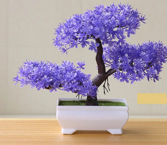 1pc plantas artificiais bonsai pequena árvore simulação plantas flores falsas mesa vaso ornamentos decoração para casa hotel jardim decoração