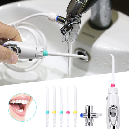 Torneira irrigador oral jato de água para limpeza palito dentes flosser dental irrigador implementos dental flosser limpador de dentes