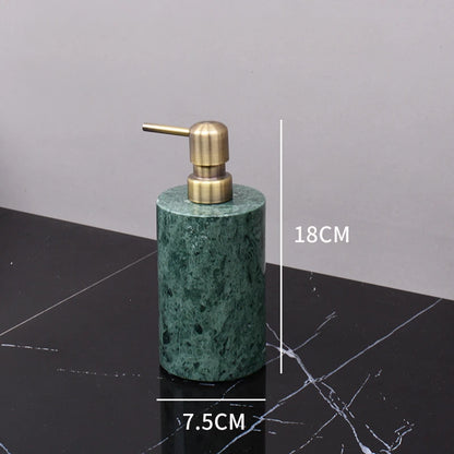 Kit de lavagem de banheiro verde mármore, mercadorias domésticas, produtos de banheiro, garrafa de shampoo, garrafa de sabão, pote de cotonete de algodão, bandeja