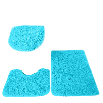3pc conjunto de banheiro tapete tampa do vaso sanitário capa simples cor sólida tapetes kit antiderrapante fofo casa tapetes para banheiro