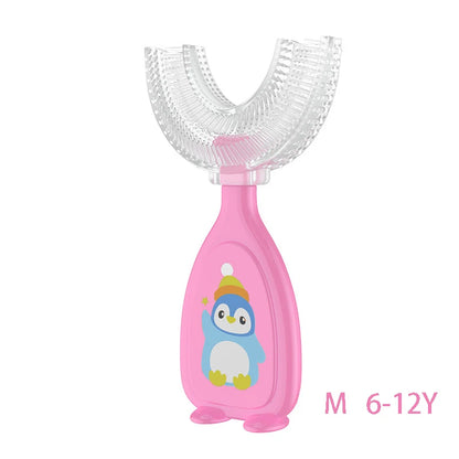 escova de dente infantil escova de dente 360 graus infantil Crianças de 360 graus infantil em forma de u escova de dentes de saúde do bebê mordedores de silicone macio escova de bebê crianças higiene oral limpeza
