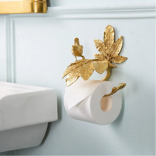 Suporte De Guardanapo De Metal Montado Na Parede, suportes De Papel Higiênico, cremalheira Do Armazenamento De Tecido De Toalha, folha De Cobre, pássaro
