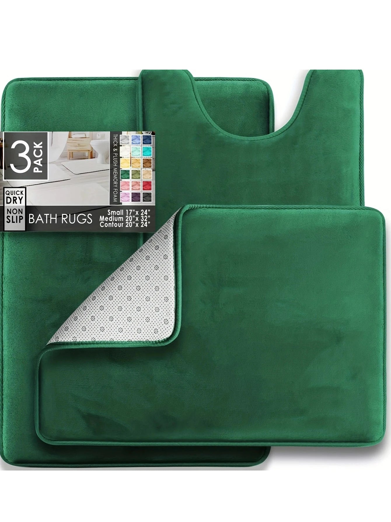 Tapetes de Banheiro Ultra Macios com Espuma de Memória - 3 Peças
