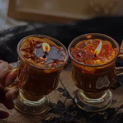 Vela Aromática de Café em Copo Elegante para Decoração