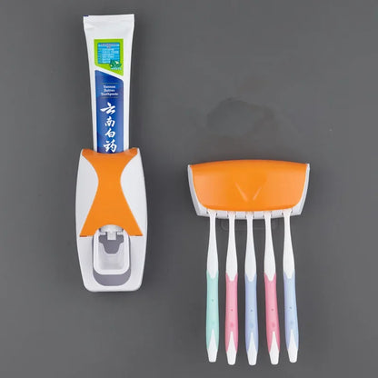 Suporte de Parede com Dispensador Automático de Pasta de Dente