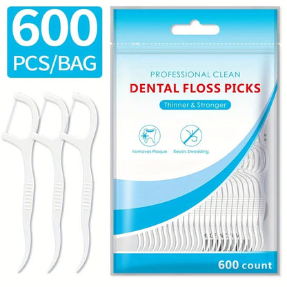 30/50/100/300/600PCS fio dental liso descartável ultrafino, palito de dente doméstico