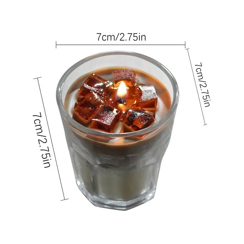 Novo estilo de vela de aromaterapia de café simples e sofisticado decoração de quarto copo de vela de gelatina acabamento realista ﻿