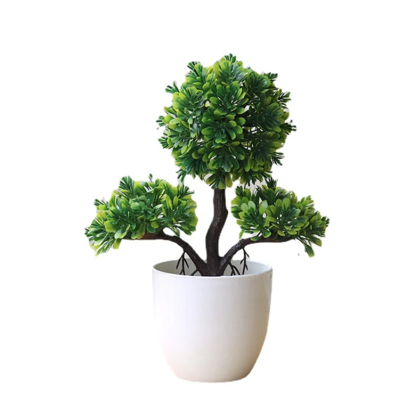 1pc plantas artificiais bonsai pequena árvore simulação plantas flores falsas mesa vaso ornamentos decoração para casa hotel jardim decoração