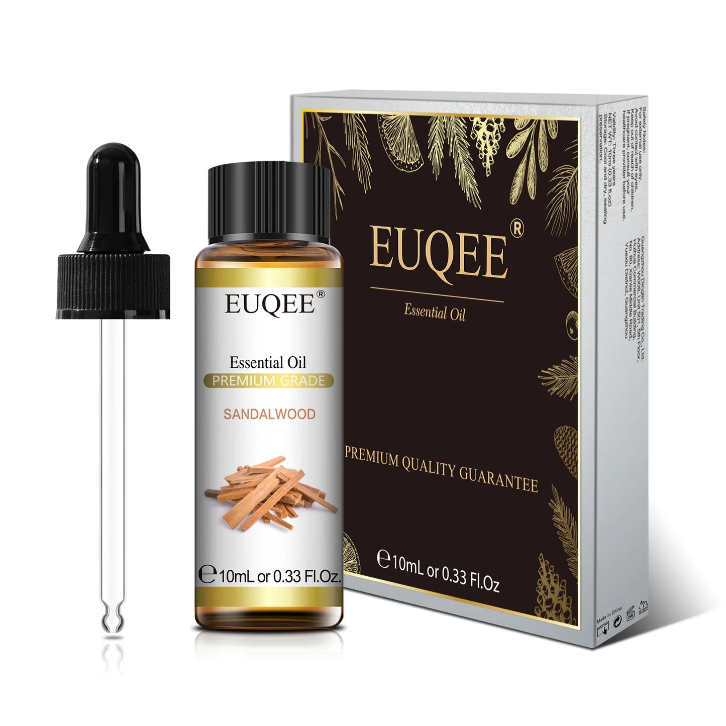 Euqee 10ml óleo essencial de planta natural com conta-gotas para difusor umidificador lavanda jasmim eucalipto baunilha óleos essenciais