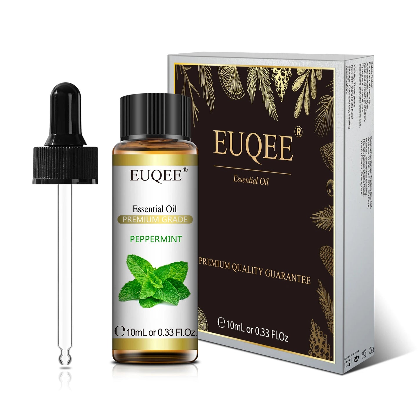 Euqee 10ml óleo essencial de planta natural com conta-gotas para difusor umidificador lavanda jasmim eucalipto baunilha óleos essenciais