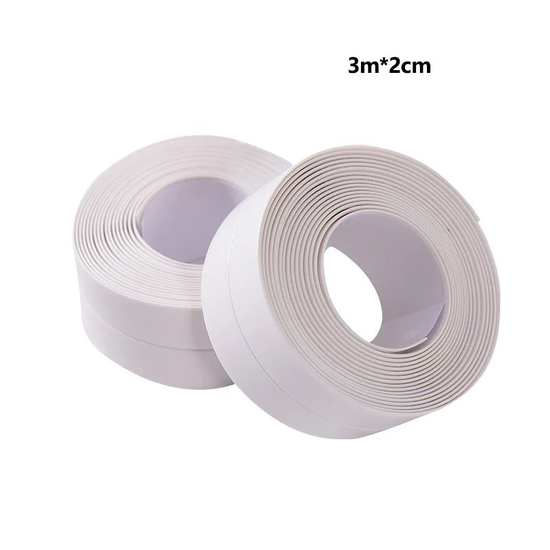 PVC Adhesive Sealing Strips para Banheiro, Adesivos de parede impermeáveis, Sink Edge Tape, Acessórios de cozinha, 1Pc