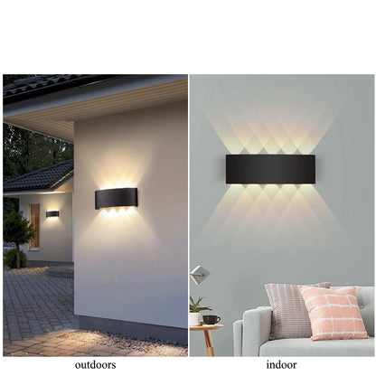 Luminária de parede led para cima e para baixo, à prova d'água, interior, para quarto, sala de estar, corredor, iluminação interna e externa