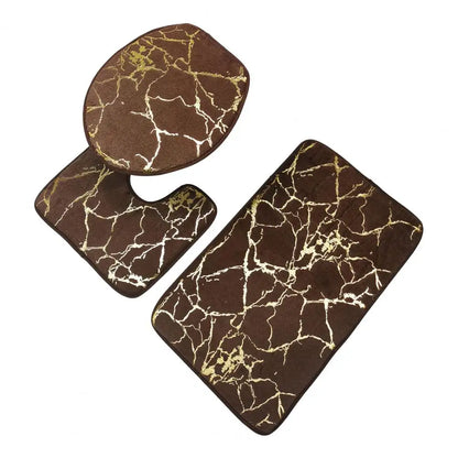 3 pçs/set tapete de toalete poliéster mármore tampa do toalete capa tapete do banheiro listra impressão anti deslizamento chuveiro tapetes acessórios para casa