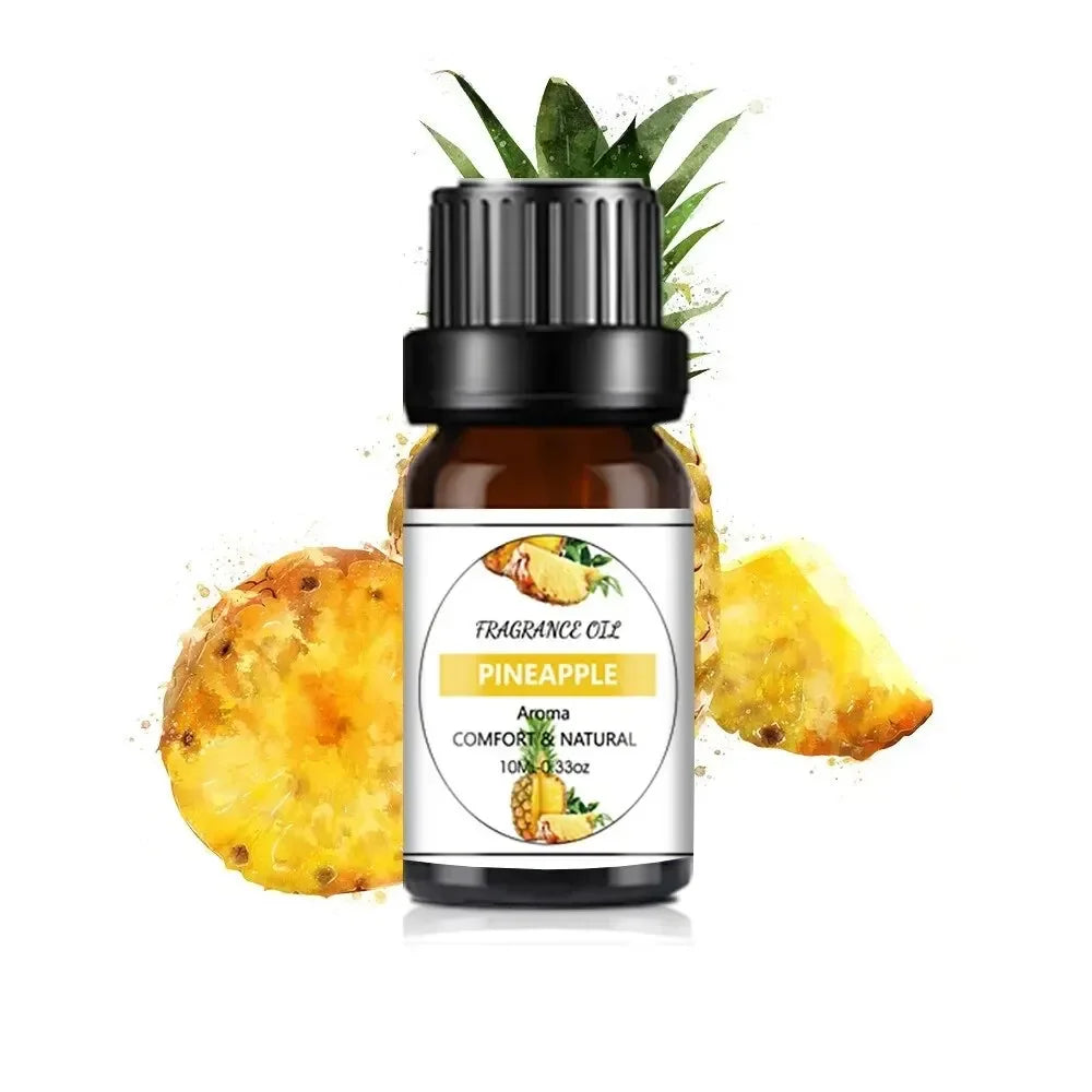 Óleo essencial de 10ml, sabor de frutas, planta natural, difusor, óleo essencial, manga, abacaxi, óleo aromatizante para velas de sabão diy