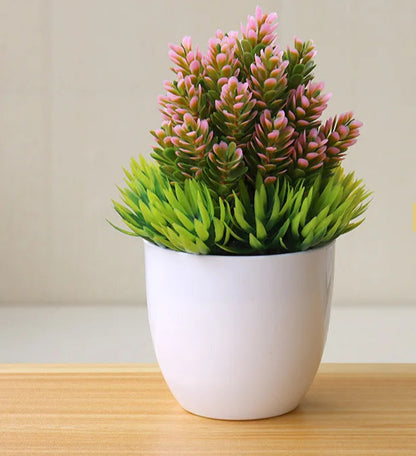 1pc plantas artificiais bonsai pequena árvore simulação plantas flores falsas mesa vaso ornamentos decoração para casa hotel jardim decoração