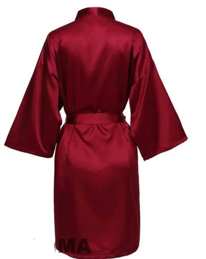 Robe de noiva para festa de casamento, com letras pretas, kimono, cetim, pijama, dama de honra, roupão sp2000