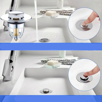 Imprensa bounce bacia pop-up filtro de drenagem do banheiro chuveiro pia filtro plug lavatório pia de cabelo filtro cozinha banheira rolha