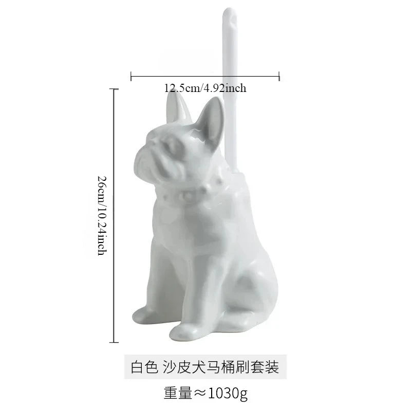 Escova de vaso sanitário de cerâmica para cães, ferramentas de limpeza de luxo, escova de limpeza de banheiro para decoração de banheiro, acessórios de banheiro para casa