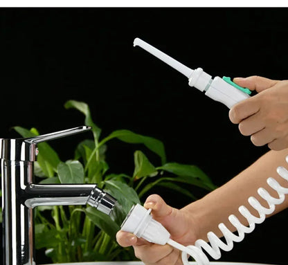 Nova torneira irrigador oral portátil limpador de dentes dental água flosser pressão ajustável jato água fio dental sem necessidade carga