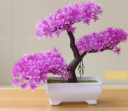 1pc plantas artificiais bonsai pequena árvore simulação plantas flores falsas mesa vaso ornamentos decoração para casa hotel jardim decoração
