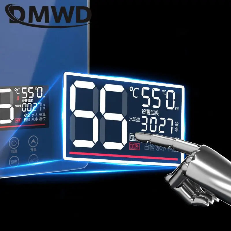 DMWD-Aquecedor de Água Termostático Elétrico, Controle Remoto, Aquecimento Instantâneo, Impermeável, Sem Tanque, Chuveiro, 7000W
