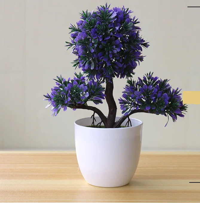 1pc plantas artificiais bonsai pequena árvore simulação plantas flores falsas mesa vaso ornamentos decoração para casa hotel jardim decoração