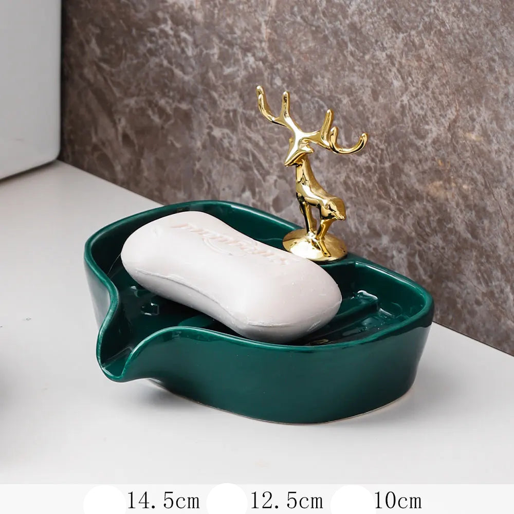 Caixa de sabão cerâmica saboneteira para suprimentos do banheiro dreno água pratos titular produtos mercadorias domésticas jardim