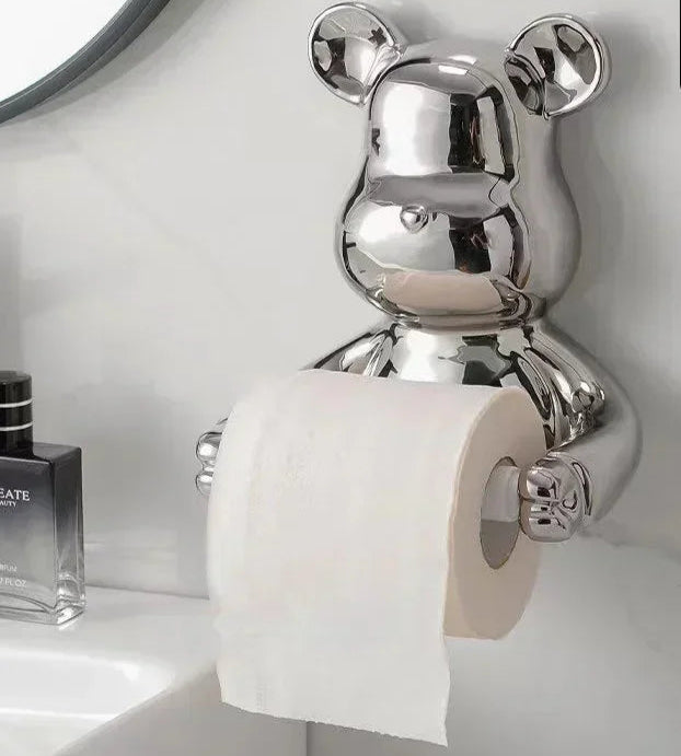 Luxo urso rolo de papel titular casa toalete rosto toalha toalete pendurado parede caixa armazenamento tecido à prova dwaterproof água