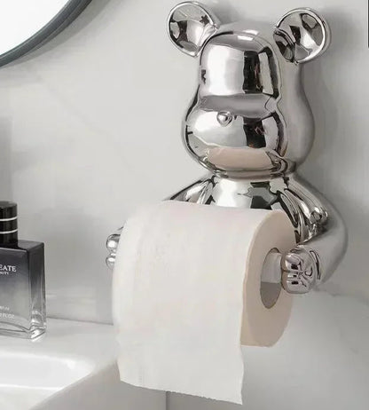 Luxo urso rolo de papel titular casa toalete rosto toalha toalete pendurado parede caixa armazenamento tecido à prova dwaterproof água