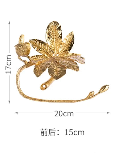 Suporte De Guardanapo De Metal Montado Na Parede, suportes De Papel Higiênico, cremalheira Do Armazenamento De Tecido De Toalha, folha De Cobre, pássaro