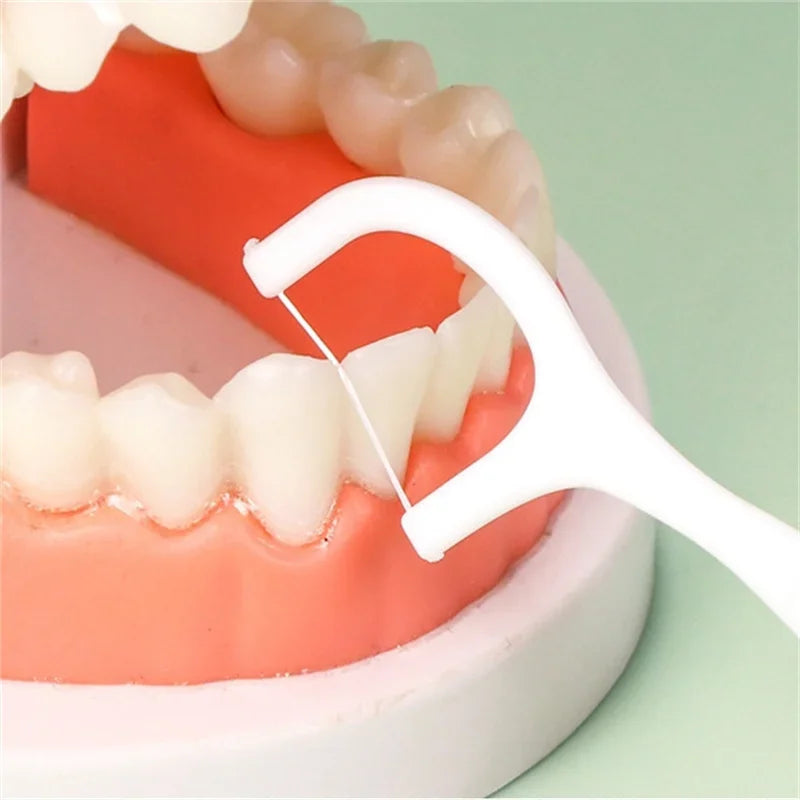 1/2/5/10 caixa portátil descartável fio dental palito de plástico de alta tensão fio dental vara caixa de fio dental ﻿ Cuidados bucais