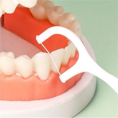 1/2/5/10 caixa portátil descartável fio dental palito de plástico de alta tensão fio dental vara caixa de fio dental ﻿ Cuidados bucais