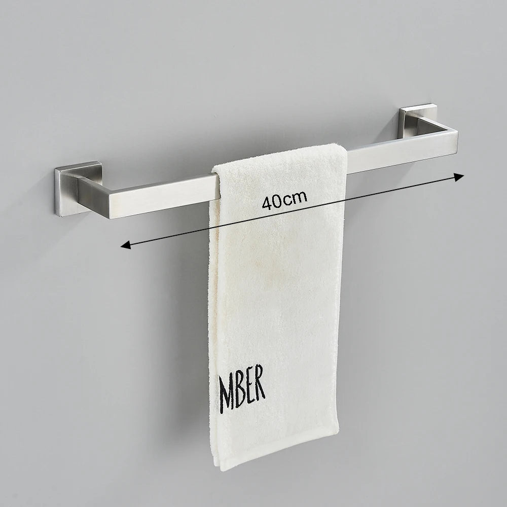 Conjunto de hardware de banheiro de níquel escovado, gancho para robe, toalheiro, prateleira, suporte de papel de tecido, acessórios de banheiro