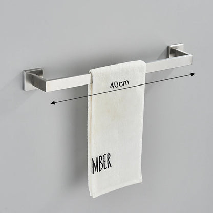 Conjunto de hardware de banheiro de níquel escovado, gancho para robe, toalheiro, prateleira, suporte de papel de tecido, acessórios de banheiro